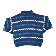 Load image into Gallery viewer, Vintage 90's C&A Classic Grandad Patterned Acrylic Cotton Knit Collared Sweater Jumper