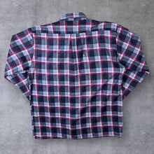Load image into Gallery viewer, Vintage Tomss Red Grey White Plaid Check Long Sleeve Cotton Flannel Shirt