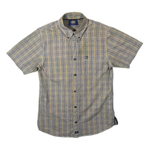 Load image into Gallery viewer, Dickies Brown White Orange Multi Check Short Sleeve Cotton Button-Up Shirt