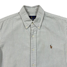 Load image into Gallery viewer, Vintage RALPH LAUREN "Custom Fit" Embroidered Mini Logo Striped Long Sleeve Cotton Shirt