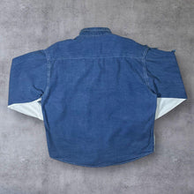 Load image into Gallery viewer, Vintage Embroidered Cowboy Boot Western Blue Denim Long Sleeve Cotton Shirt