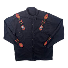 Load image into Gallery viewer, Vintage Stockerpoint Cowboy Western Aztec Patterned Ribbon Long Sleeve Shirt