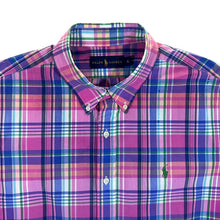 Load image into Gallery viewer, Ralph Lauren Pink Multi Plaid Check Short Sleeve Button-Up Cotton Shirt