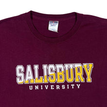 Load image into Gallery viewer, Jerzees SALISBURY UNIVERSITY College Spellout Graphic Burgundy T-Shirt
