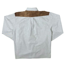 Load image into Gallery viewer, Cowboy Western Style Suede Effect Panel Linen Blend Long Sleeve Shirt