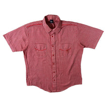 Load image into Gallery viewer, Vintage Desica Cowboy Western Red White Check Popper Short Sleeve Shirt