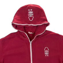 Load image into Gallery viewer, NOTTINGHAM FOREST FC Football Embroidered Mini Logo Red Zip Hoodie