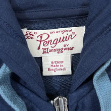 Load image into Gallery viewer, Vintage PENGUIN By Munsingwear Classic Embroidered Mini Logo Navy Blue Zip Hoodie
