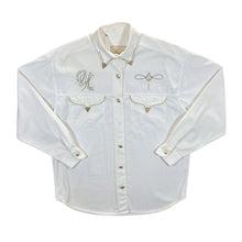 Load image into Gallery viewer, Vintage Jack & Sons Embroidered Diamante Cowboy Western White Long Sleeve Shirt