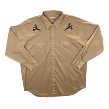 Load image into Gallery viewer, Vintage Sears Western Wear Cowboy Embroidered Pheasant Popper Button Long Sleeve Shirt
