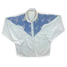 Load image into Gallery viewer, Vintage Yves Boutique Embroidered Denim Panel Cowboy Western Long Sleeve Shirt