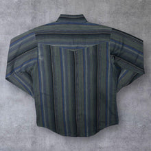 Load image into Gallery viewer, Vintage Plains Western Wear Bigfoot Sasquatch Cowboy Striped Long Sleeve Popper Shirt