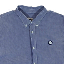 Load image into Gallery viewer, PRETTY GREEN Classic Embroidered Mini Logo Blue Check Long Sleeve Button-Up Shirt