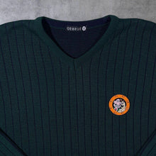 Load image into Gallery viewer, Vintage Wallace & Gromit Embroidered Patch Green Acrylic Cotton Sweater Jumper