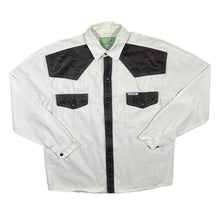 Load image into Gallery viewer, Vintage 90's Yacary Cowboy Western Popper White Cotton Long Sleeve Shirt