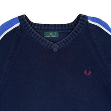 Load image into Gallery viewer, Vintage FRED PERRY Embroidered Mini Logo V-Neck Knit Sweater Jumper