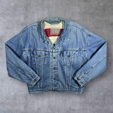 Load image into Gallery viewer, Vintage 90's Levi's Hudson Bay Made in USA Blanket Striped Reversible Denim Jacket
