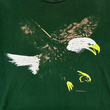 Load image into Gallery viewer, Vintage 90's WILDSIDE Bald Eagle Bird Nature Wildlife Graphic Single Stitch Green T-Shirt