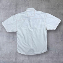 Load image into Gallery viewer, Vintage John Baner Cowboy Western Embroidered Native White Blue Short Sleeve Shirt