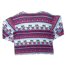 Load image into Gallery viewer, Vintage Aztec Crazy Abstract Patterned Pink Blue Cotton Long Sleeve Scoop Neck T-Shirt Top