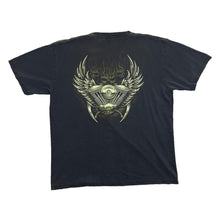 Load image into Gallery viewer, Early 00's WILD Biker Gothic Eagle Wildlife Graphic Black Distressed T-Shirt
