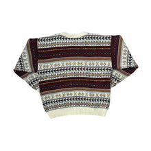 Load image into Gallery viewer, Vintage 90’s SHARP IMAGE Grandad Crazy Patterned Acrylic Knit Sweater Jumper