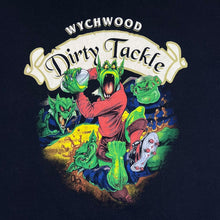 Load image into Gallery viewer, DIRTY TACKLE Wychwood Brewery Beer Spellout Graphic Black T-Shirt