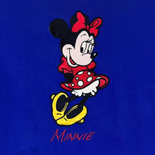 Load image into Gallery viewer, Vintage MICKEY INC. Disney "MINNIE" Embroidered Character Spellout Blue T-Shirt