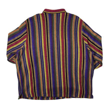 Load image into Gallery viewer, Vintage DW Shop Hippy Multi Rainbow Colour Striped Henley Button Long Sleeve Shirt