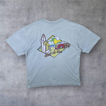 Load image into Gallery viewer, Early 00's Uber Moose Surfer Cartoon Graphic Faded Grey Cotton T-Shirt