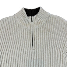 Load image into Gallery viewer, MAINE New England Cream Heavy Ribbed Knit Cotton Acrylic 1/4 Zip Jumper