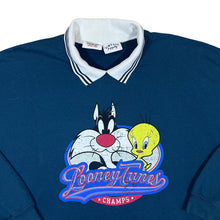Load image into Gallery viewer, Vintage Supply x LOONEY TUNES Sylvester Tweety Character Graphic Collared Sweatshirt