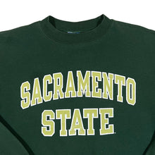 Load image into Gallery viewer, Champion Eco Fleece SACRAMENTO STATE College Spellout Graphic Green Sweatshirt