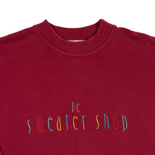 Load image into Gallery viewer, Vintage THE SWEATER SHOP Embroidered Spellout Red Crewneck Sweatshirt