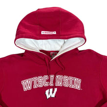 Load image into Gallery viewer, Early 00's Colosseum WISCONSIN BADGERS Embroidered College Spellout Red Pullover Hoodie