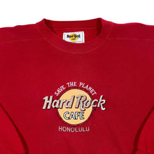 Load image into Gallery viewer, Vintage 90's HARD ROCK CAFE "Honolulu" Embroidered Souvenir Logo Red Sweatshirt