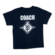 Load image into Gallery viewer, JUNIOR GIANTS "Coach" Baseball Sports Graphic Black T-Shirt