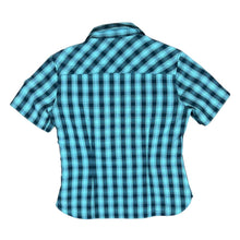 Load image into Gallery viewer, JACK WOLFSKIN Outdoor Blue Plaid Check Short Sleeve Utility Shirt