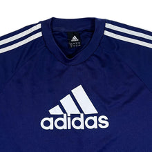 Load image into Gallery viewer, Adidas Three Stripe Big Logo Navy Blue Short Sleeve Polyester Sports T-Shirt