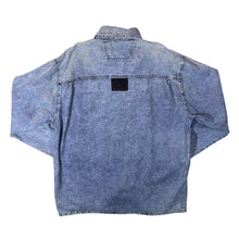 Load image into Gallery viewer, Vintage Cowboy Western Acid Wash Blue Denim Popper Long Sleeve Shirt