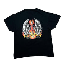 Load image into Gallery viewer, LIVE TO PLAY Gothic Biker Flaming Spellout Graphic T-Shirt
