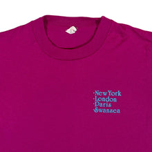 Load image into Gallery viewer, Vintage 90's Screen Stars NEW YORK LONDON PARIS SWANSEA Souvenir Graphic Single Stitch T-Shirt