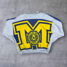 Load image into Gallery viewer, Vintage 80's Rally Sweats Michigan Wolverines College Towelling Colour Block Button Sweatshirt