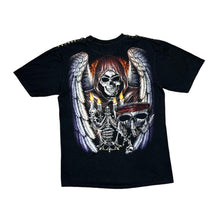 Load image into Gallery viewer, Early 00's THANABAT Gothic Horror Fantasy Angel Of Death Skull Metal Stud Graphic T-Shirt