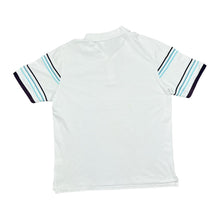 Load image into Gallery viewer, Early 00's YVES SAINT LAURENT YSL Classic Big Logo Spellout Graphic Multi Striped Polo Shirt