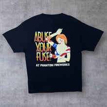 Load image into Gallery viewer, Vintage Tennessee River "Phantom Fireworks" Logo Spellout Graphic Black T-Shirt