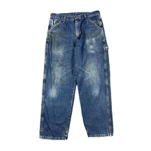 Load image into Gallery viewer, Early 00's WRANGLER "Carpenter" Straight Leg Regular Fit Skater Distressed Blue Denim Jeans