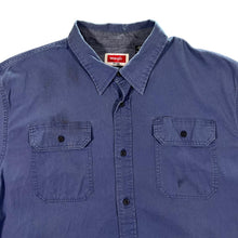 Load image into Gallery viewer, WRANGLER "Flex For Comfort" Classic Blue Short Sleeve Cotton Shirt