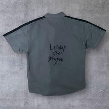 Load image into Gallery viewer, Early 00's Identic Goth Y2K Tribal Dragon Graphic Grey Short Sleeve Shirt