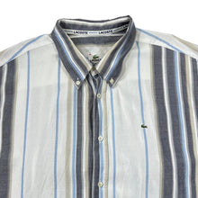 Load image into Gallery viewer, Vintage LACOSTE Embroidered Mini Logo Multi Striped Short Sleeve Button-Up Shirt
